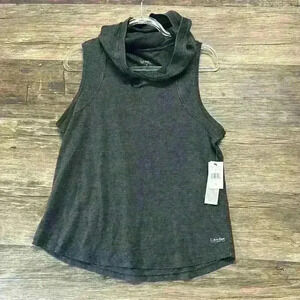 Calvin Klein Gray Cowl Neck Sleeveless Muscle Tee Womens size large